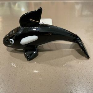 NWT Glass orca killer Whale Christmas tree Ornament waterfront landmark Seattle